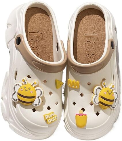 Women's DIY Platform（Sole 8cm） Clogs Slip On Slides Shoes Beach Sandals Gardener Clog Hight Heels Mule Slippers Garden Shoes Sandals in Saudi Arabia
