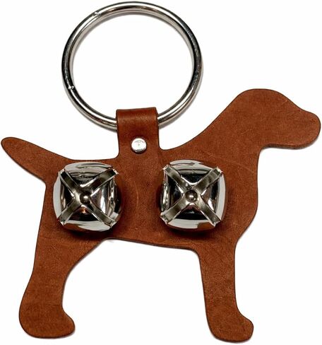 Leather Decorative Animal Doorbell Handmade Sleigh Bells, Gold or Silver Jingle Bells (Tan, Dog w/Brass Bells) in Saudi Arabia