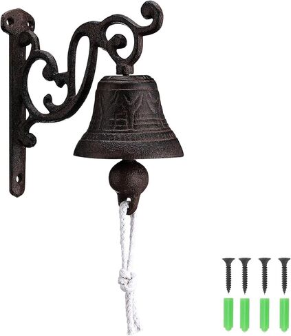 Vintage Cast Iron Dinner Bell,Dinner Bell Outdoor,Rustic Wall Mounted Door Bell with Loud Clear Sound,Garden Home Decor, Farm House Outside Decorative in Saudi Arabia