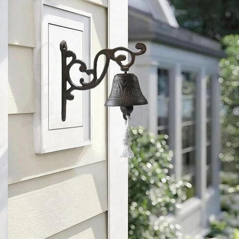 Vintage Cast Iron Dinner Bell,Dinner Bell Outdoor,Rustic Wall Mounted Door Bell with Loud Clear Sound,Garden Home Decor, Farm House Outside Decorative in Saudi Arabia