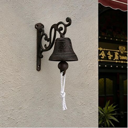 Vintage Cast Iron Dinner Bell,Dinner Bell Outdoor,Rustic Wall Mounted Door Bell with Loud Clear Sound,Garden Home Decor, Farm House Outside Decorative in Saudi Arabia