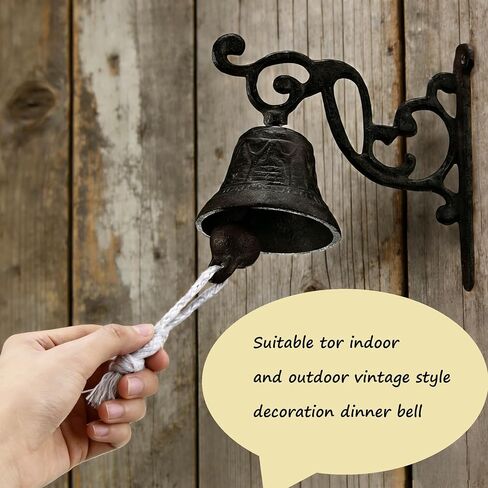 Vintage Cast Iron Dinner Bell,Dinner Bell Outdoor,Rustic Wall Mounted Door Bell with Loud Clear Sound,Garden Home Decor, Farm House Outside Decorative in Saudi Arabia