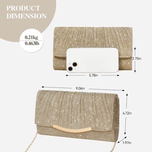 Women's Evening Bag Clutch Purses Crossbody Ladies Sparkling Handbag for Wedding Formal Party Cocktail Prom in Kuwait