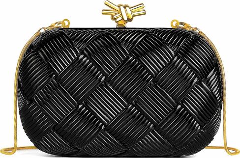 Queenoris Woven Clutch Purses for Women, Metallic Evening Bag Elegant Clutch Bag with Chain for Wedding, Sparkling Party in Saudi Arabia