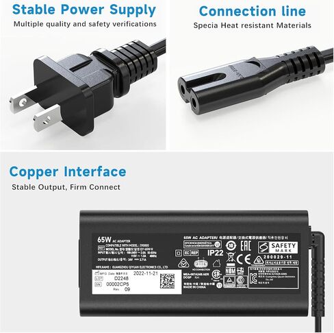 65W Charger Compatible with ResMed AirSense 11 CPAP Machines Air11 AutoSet Elite Replacement Power Cord Supply 39205 390010 E1399 R390-7230 24V 2.71A AC Adapter in Saudi Arabia