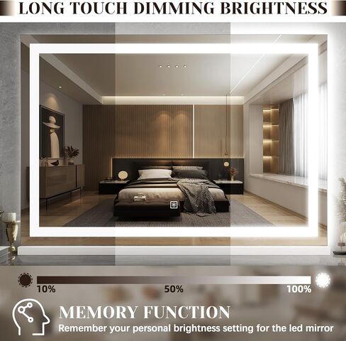 ROLOVE 31" x 22" Large Lighted Vanity Mirror with Lights, Dimmable 3 Modes, LED Makeup Mirror for Bathroom ＆ Dressing Room, Tabletop or Wall-Mounted, 10X Magnification, White in Saudi Arabia