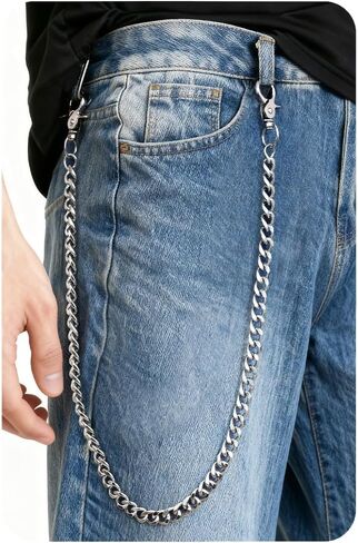 Magitaco Pants Chains for Men Women, Heavy Duty Cross Wallet Chain Punk Rock Gothic Hip Hop Accessories, Double Layered Jean Chains for Trousers Pocket Belt in Saudi Arabia