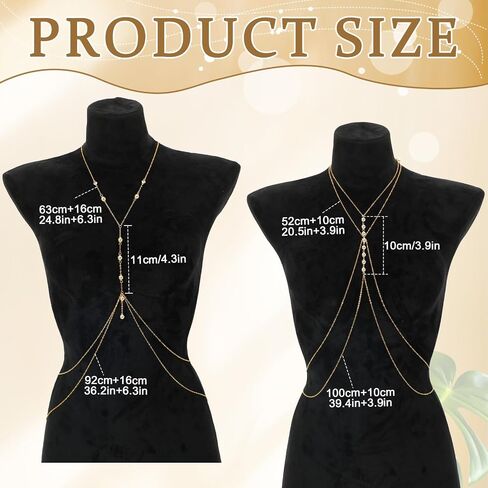 SANNIX 2 Piece Gold Plated Body Chain,Layered Belly Chains Rhinestone Jewelry Lingerie Bikini Waist Bra Chain Belt Accessories for Women for Summer Beach Date Night in Kuwait