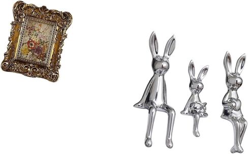 Fenteer Photo Frame Retro Vintage Table Picture Frame Ornate Wall Hanging Figurine Sculpture Sitting Statue Ornament Resin Ceramic Material Suitable for Gift in Saudi Arabia