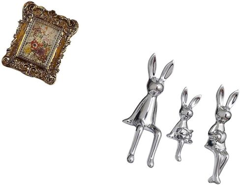 Fenteer Photo Frame Retro Vintage Table Picture Frame Ornate Wall Hanging Figurine Sculpture Sitting Statue Ornament Resin Ceramic Material Suitable for Gift in Saudi Arabia