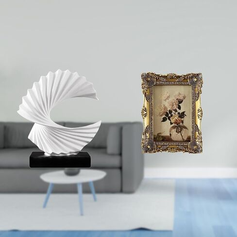 Fenteer Wave Sculpture Resin Tabletop Photo Frame Ornate Antique Baroque Frame Modern Abstract Figurine Picture Frame Suitable for Gift Giving Office in Kuwait