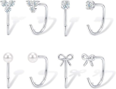 Half Hoop Huggie Earrings for Women Gold Silver Plated Ardant Backless Earrings Stay Close Poke Free Earrings for Daily Wear in Saudi Arabia