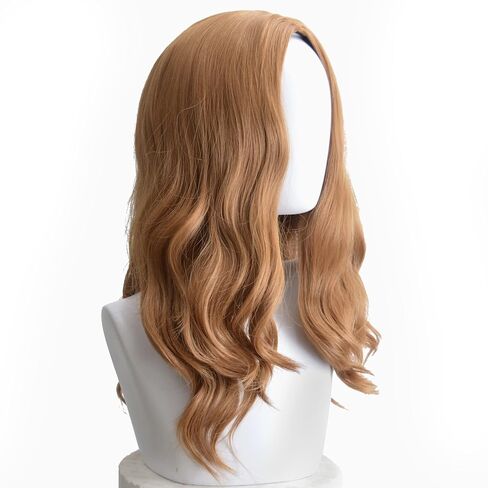 Girls Costume Wigs, 21 Inch Shoulder Length Wavy Curly Middle Part Ginger Color Wigs for Women, Synthetic Fiber, Small Head Size 52cm in Saudi Arabia