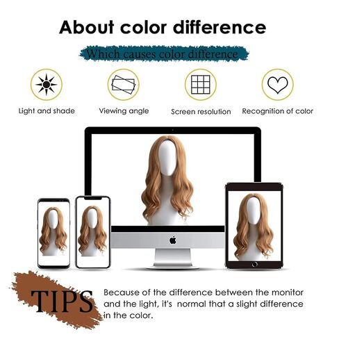 Girls Costume Wigs, 21 Inch Shoulder Length Wavy Curly Middle Part Ginger Color Wigs for Women, Synthetic Fiber, Small Head Size 52cm in Saudi Arabia