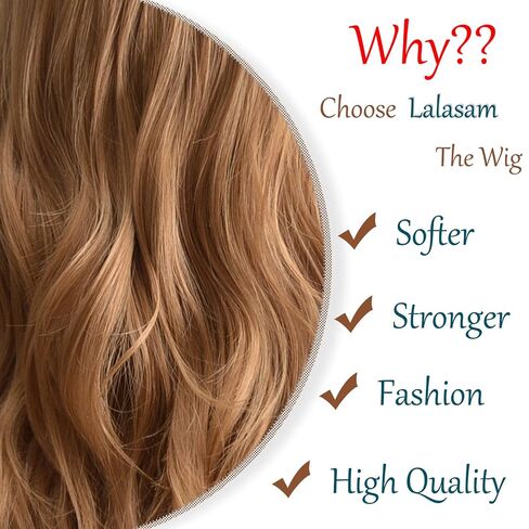 Girls Costume Wigs, 21 Inch Shoulder Length Wavy Curly Middle Part Ginger Color Wigs for Women, Synthetic Fiber, Small Head Size 52cm in Saudi Arabia