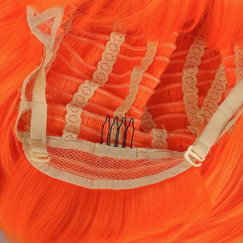 Fifth Element Leeloo Cosplay Wig Orange Short Bob Hair 12" Straight with Flat Bangs Headwear Women Fluffy Daily Party Wigs Halloween Gifts in Saudi Arabia