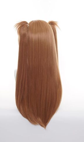 Asuka Langley Sohryu cosplay wig brown hair Straight wig Heat resistant Synthetic Hair with wig cap Unstyled Wig in Saudi Arabia