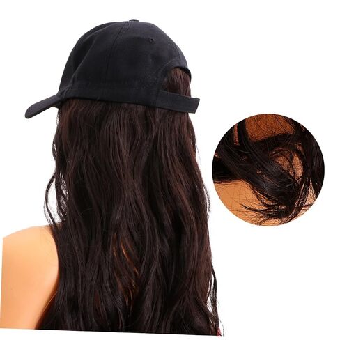 NOLITOY Women Wig with One-piece Hat Long Curly Hairpiece for Casual Wear Elegant Synthetic Wig Cap for Various Occasions for Halloween Concerts and Cosplay Events in Kuwait