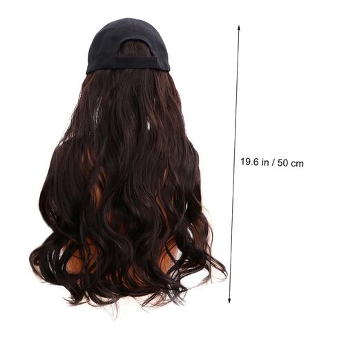 NOLITOY Women Wig with One-piece Hat Long Curly Hairpiece for Casual Wear Elegant Synthetic Wig Cap for Various Occasions for Halloween Concerts and Cosplay Events in Kuwait