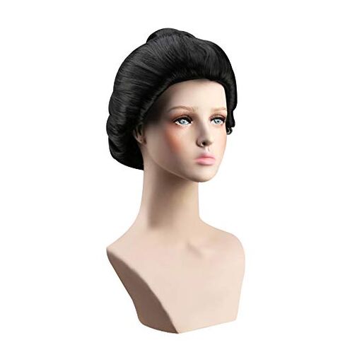 Deluxe Geisha Wig - Black Updo Japanese Cosplay Costume Hairpiece - Oriental Lady Roleplay Theme Party Wig in Saudi Arabia