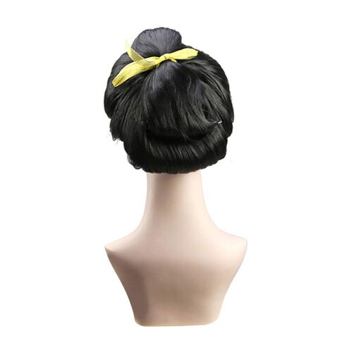 Deluxe Geisha Wig - Black Updo Japanese Cosplay Costume Hairpiece - Oriental Lady Roleplay Theme Party Wig in Saudi Arabia