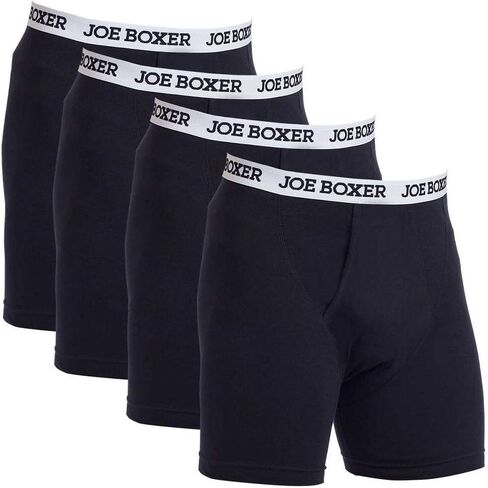 Joe Boxer Men's Boxer Briefs 4-Pack (Medium, Black), Black in Saudi Arabia