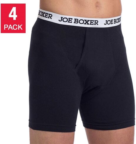 Joe Boxer Men's Boxer Briefs 4-Pack (Medium, Black), Black in Saudi Arabia