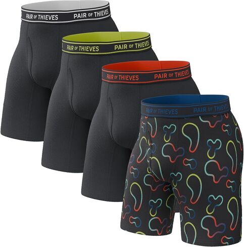Pair of Thieves Men Every Day Kit Performance Long Boxer Briefs | ملابس داخلية للرجال | لينة وبدون علامات | فتل الرطوبة in Kuwait