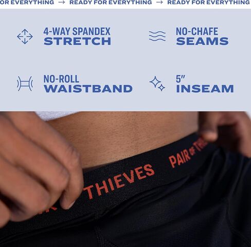 Pair of Thieves Men Every Day Kit Performance Long Boxer Briefs | ملابس داخلية للرجال | لينة وبدون علامات | فتل الرطوبة in Kuwait