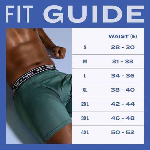 Pair of Thieves Men Every Day Kit Performance Long Boxer Briefs | ملابس داخلية للرجال | لينة وبدون علامات | فتل الرطوبة in Kuwait