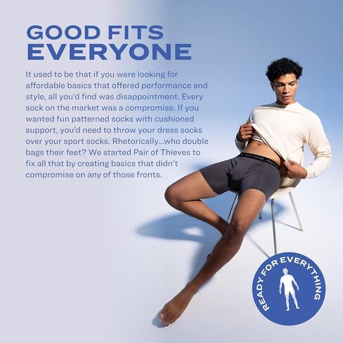 Pair of Thieves Men Every Day Kit Performance Long Boxer Briefs | ملابس داخلية للرجال | لينة وبدون علامات | فتل الرطوبة in Kuwait