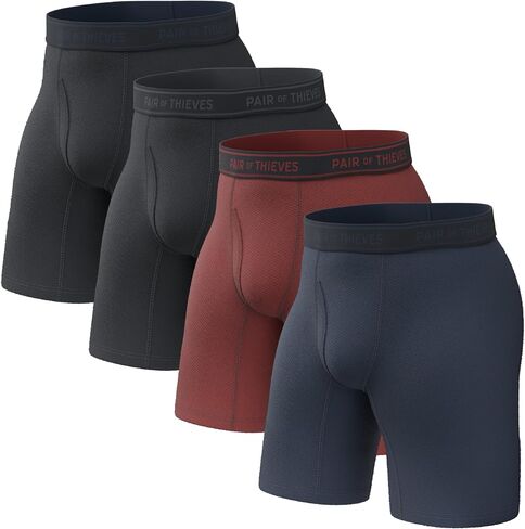 Pair of Thieves Men Every Day Kit Performance Long Boxer Briefs | ملابس داخلية للرجال | لينة وبدون علامات | فتل الرطوبة in Kuwait