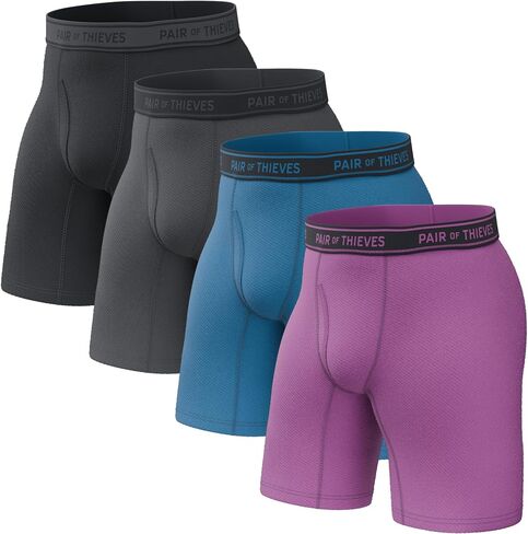 Pair of Thieves Men Every Day Kit Performance Long Boxer Briefs | ملابس داخلية للرجال | لينة وبدون علامات | فتل الرطوبة in Kuwait