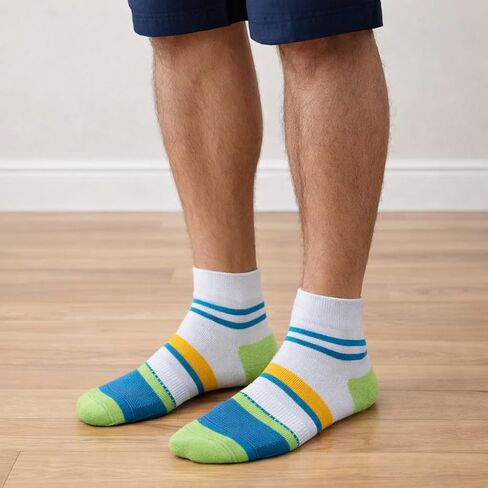 Dr. Motion Men's Quarter Crew Compression Socks for Everyday Wear, 6 Pairs in Kuwait
