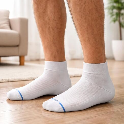 Dr. Motion Men's Quarter Crew Compression Socks for Everyday Wear, 6 Pairs in Kuwait
