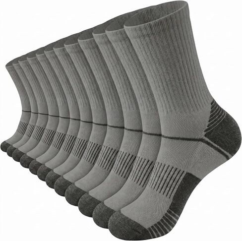 Fasker 6 Pack Mens Crew Socks Moisture Wicking Athletic Work Cotton Sock Cushion Boot Socks for Men Women in Saudi Arabia