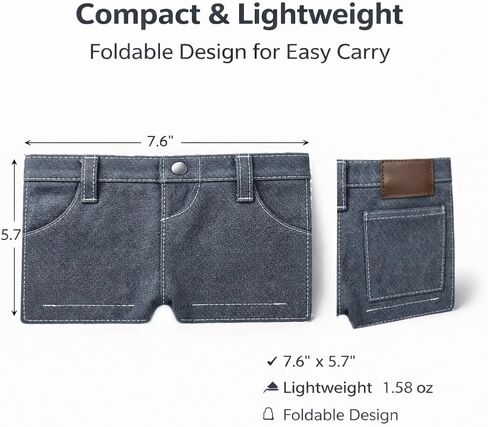 Pocket Pants Mini Jeans Wallet,Funny Jorts Style Denim Shorts Purse with 6 Card Slots for All Ages, Slim Folding Card Holder for Teens & Adults, Novelty Gag Gift for Men & Women in Saudi Arabia