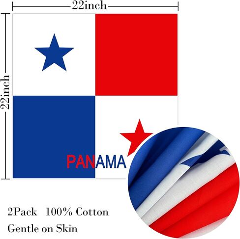 WEITBF 2 Pack Panama Flag Bandana Panamanian Scarf Bandanas Headband - 100% Cotton, 22 x 22 inch in Kuwait