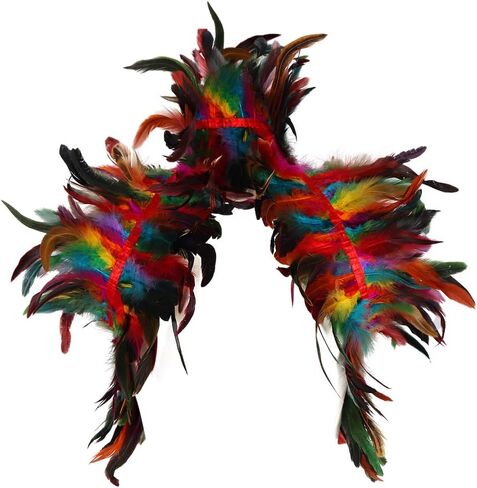 Women's Feathers Body Harness Shawl Punk Victorian Real Natural Feather Shrug Shawl Carnival Gothic Dance Costume in Saudi Arabia