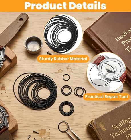 28 Pcs Watch Gasket, 0.6mm Waterproof O-Ring Gasket Kit Rubber Watch Seal Washers, Watches Back Cover Gaskets, Repair Tool Kit in Kuwait