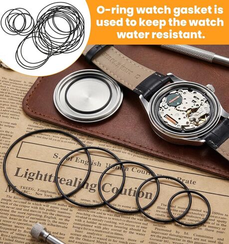 28 Pcs Watch Gasket, 0.6mm Waterproof O-Ring Gasket Kit Rubber Watch Seal Washers, Watches Back Cover Gaskets, Repair Tool Kit in Kuwait