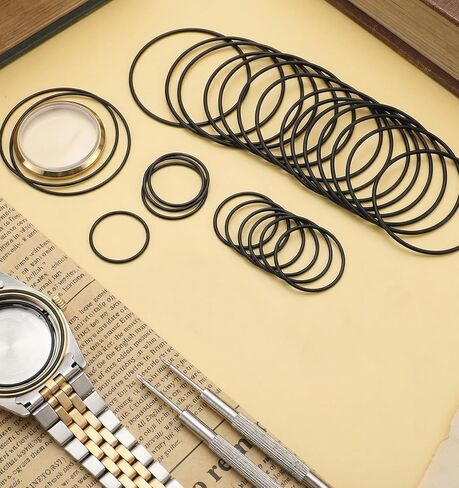 28 Pcs Watch Gasket, 0.6mm Waterproof O-Ring Gasket Kit Rubber Watch Seal Washers, Watches Back Cover Gaskets, Repair Tool Kit in Kuwait
