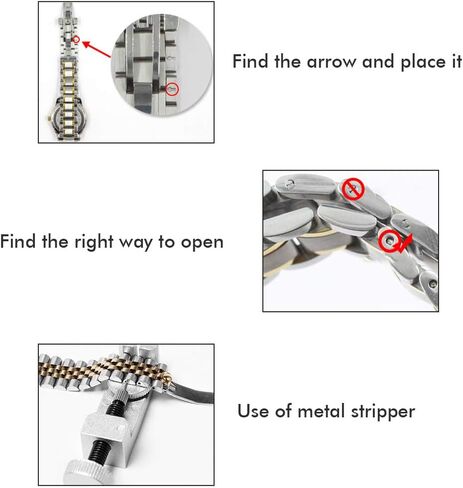 Watch Link Remover Kit Watch Pin Removal Tool Band Strap Remover Repair Tool with 3 Needles for Bracelet Adjustment (Silver) in Kuwait