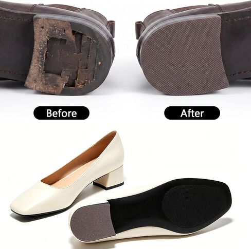2 Pairs Boot Heel Replacement 4 Mm Thick Rubber Heel Replacement for Bottom of Shoes, Self-Adhesive Sole Protectors for High Heels & Flats Women Men Boots in Saudi Arabia