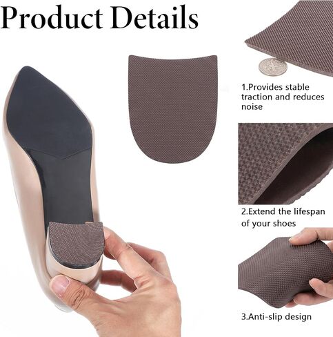 2 Pairs Boot Heel Replacement 4 Mm Thick Rubber Heel Replacement for Bottom of Shoes, Self-Adhesive Sole Protectors for High Heels & Flats Women Men Boots in Saudi Arabia