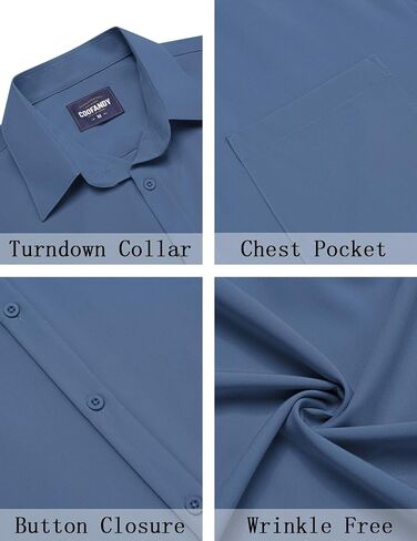COOFANDY Men's Short Sleeve Dress Shirts Wrinkle Free Casual Button Down Shirts with Pocket in Saudi Arabia