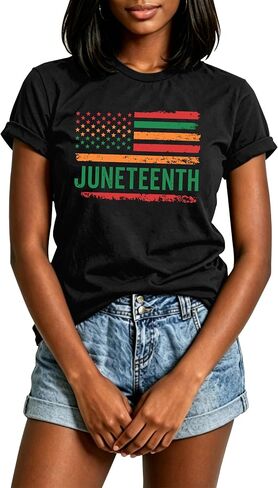 Juneteenth Shirts Women: African American Shirt June 19th 1865 Tshirt Black History Month Gift Tops in Kuwait