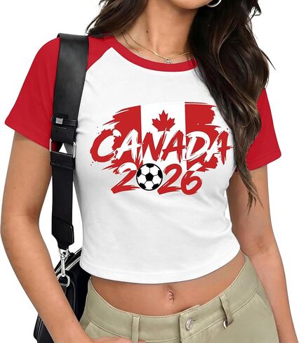 Soccer Cup Shirt Women: 2026 Spain Football Shirts Match Game Day Tshirt Soccer Fans Raglan Sleeve Tee Tops in Kuwait