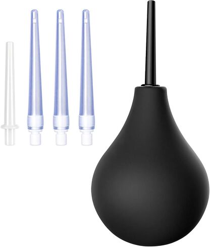 Anal Douche Enema Bulb Kit for Men & Women, 7.9oz Silicone Colon Cleansing Kit with 5 Comfortable Nozzles in Kuwait