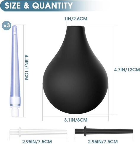 Anal Douche Enema Bulb Kit for Men & Women, 7.9oz Silicone Colon Cleansing Kit with 5 Comfortable Nozzles in Kuwait